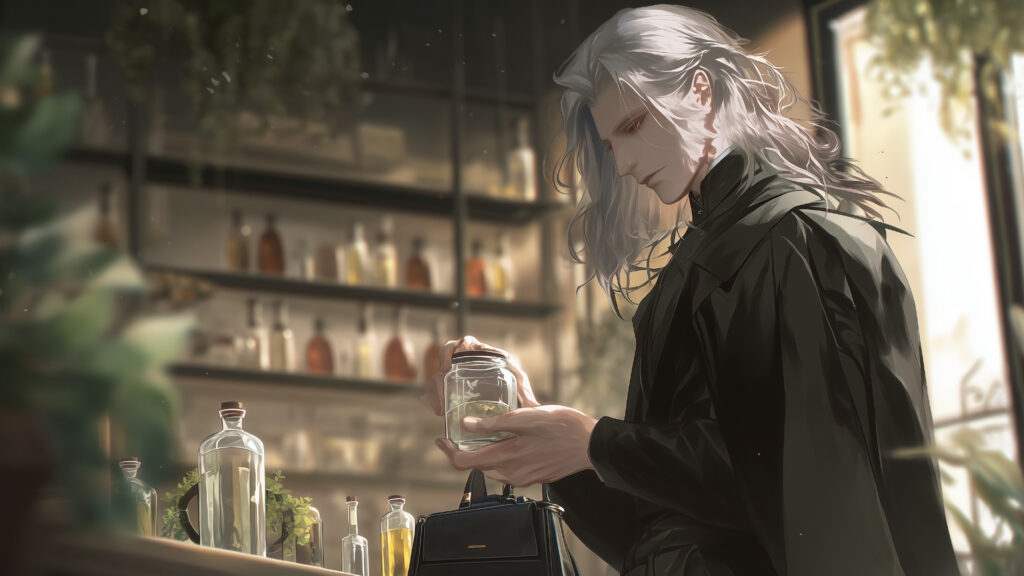 挿絵３
高埜木魂　ビワクリームを取り出す
===