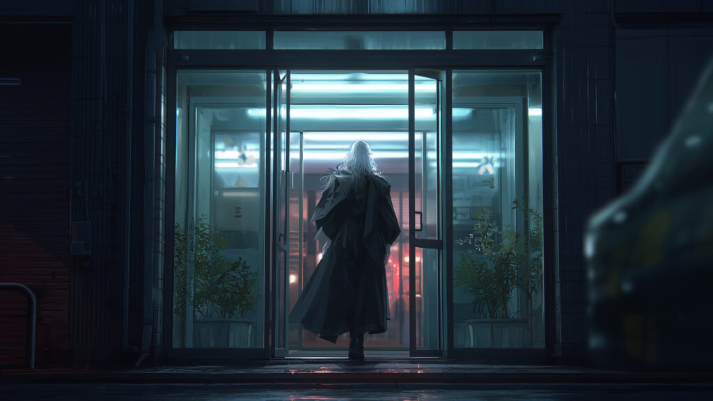 挿絵９
高埜木魂　後ろ姿　花影出る
===