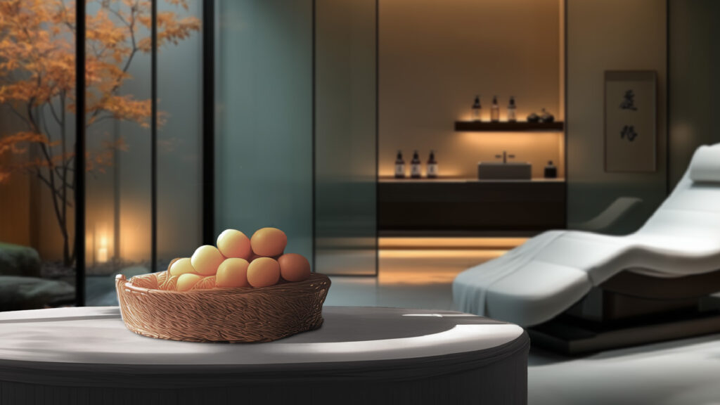 挿絵４
背術室のビワのカゴ盛り
===
