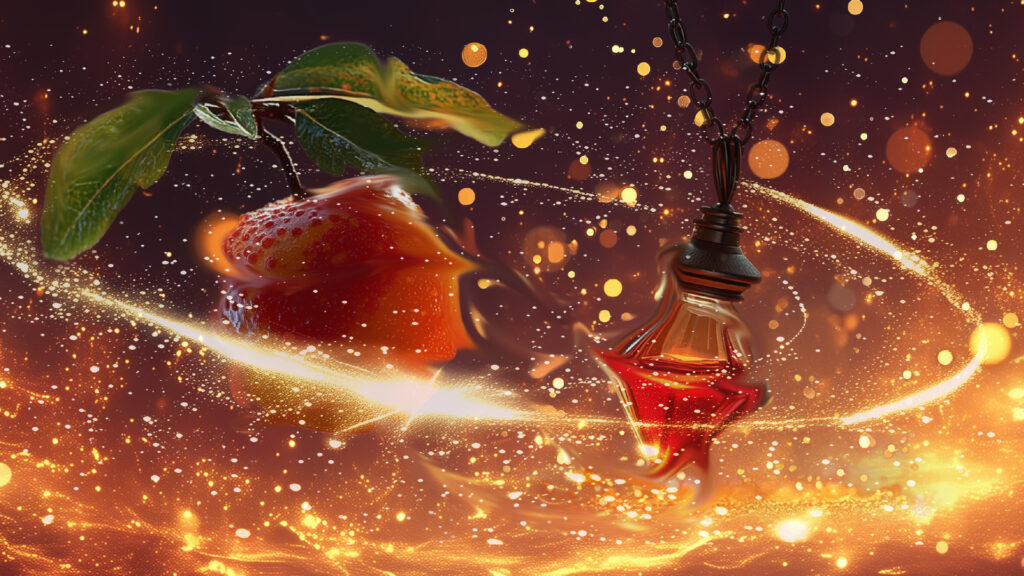 挿絵６
ビワの実と止水のボトルのダンス
===
