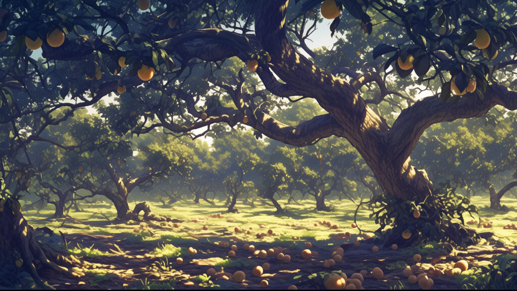 挿絵１
ビワ農園　荒れている
===