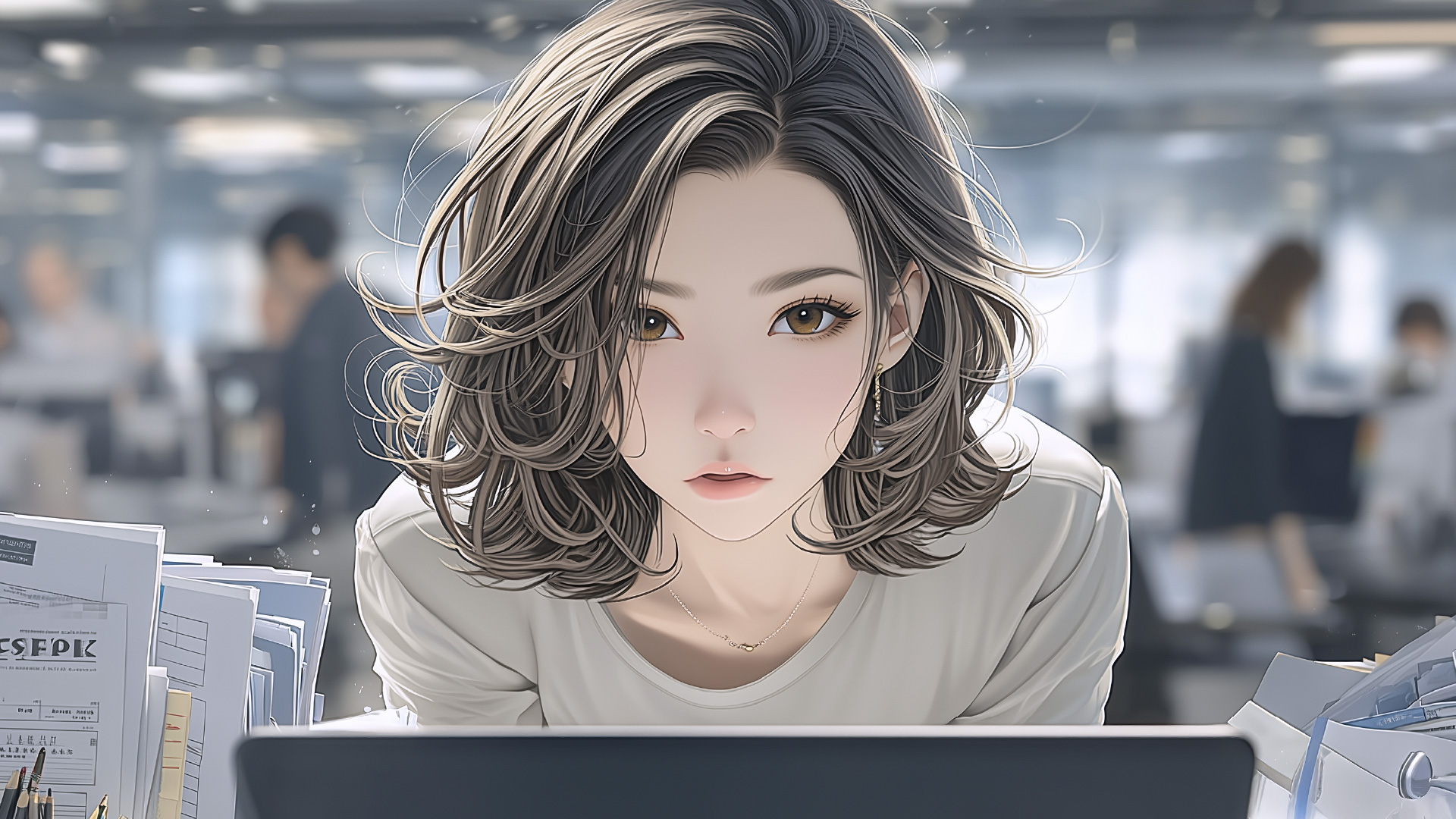 挿絵9
奈緒美、パソコンを開けて「やるっきゃなよ」と呟く
===