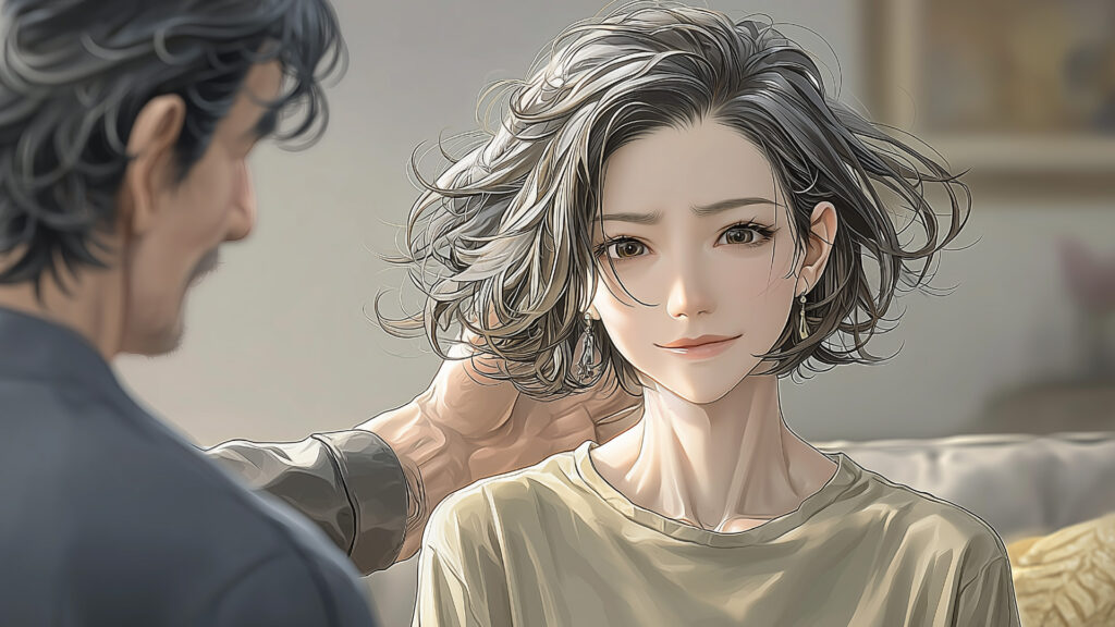 挿絵7
健一が奈緒美を元気づける
===