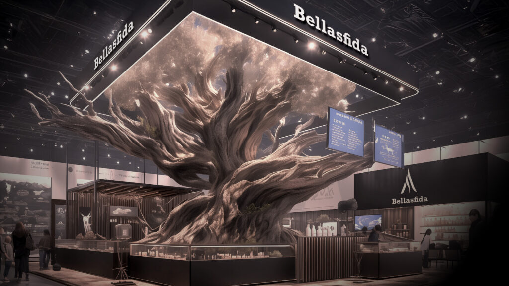 [Illustration 3: Bellasfida’s booth]