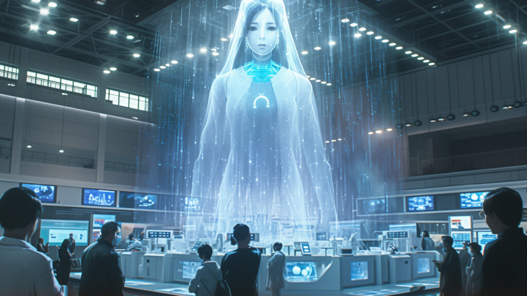 [Illustration 5: The rival’s AI hologram counselor]