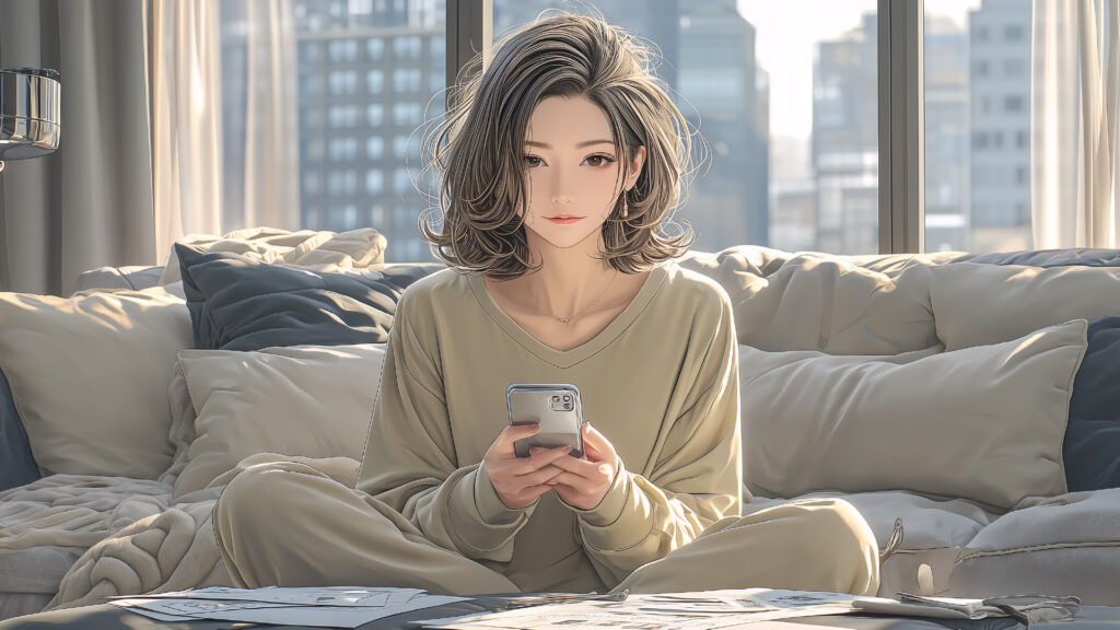 [Illustration 3: Naomi startled by Takano’s reply]