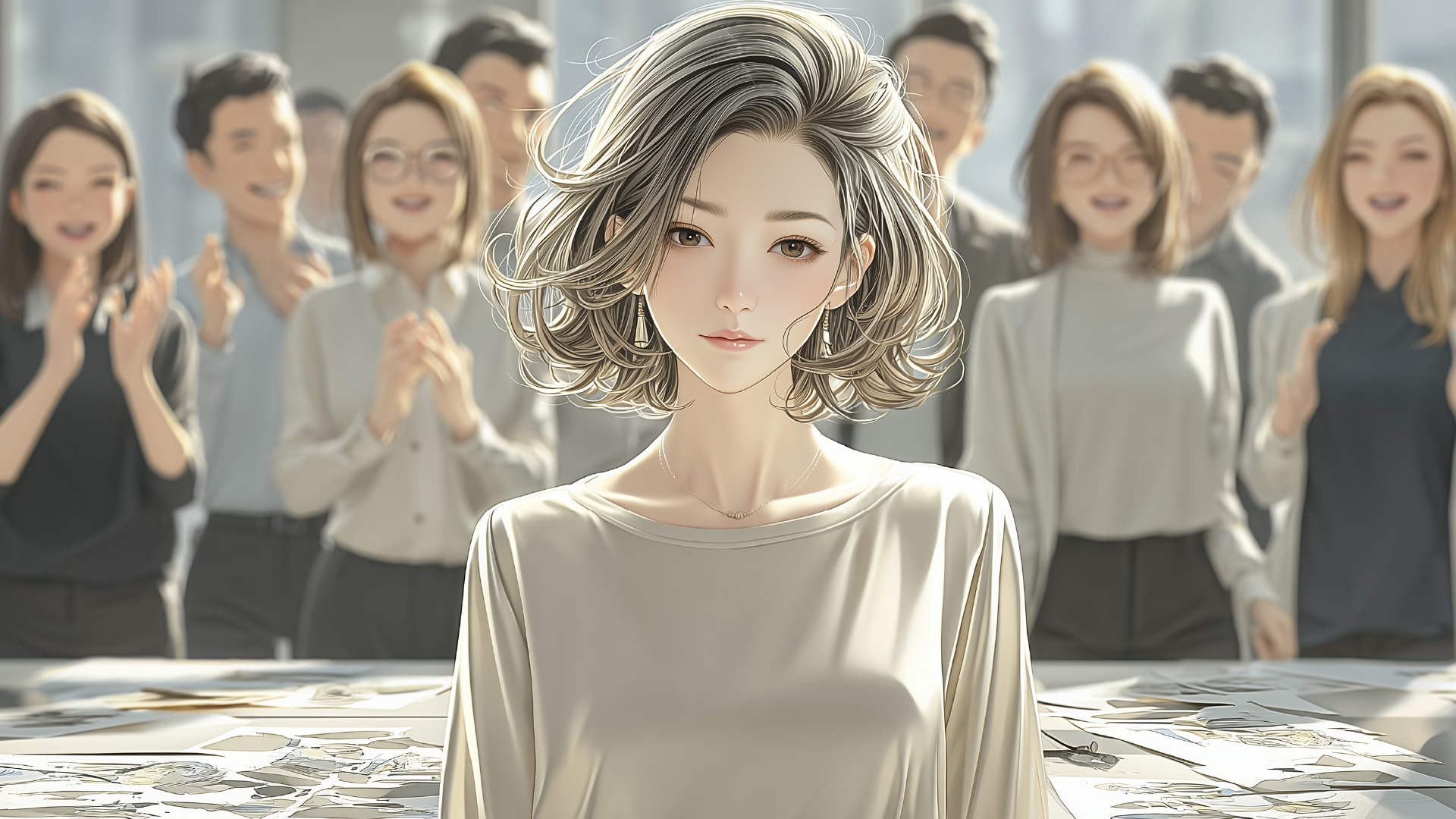 挿絵1
スタッフの喜びと奈緒美の疑問
===