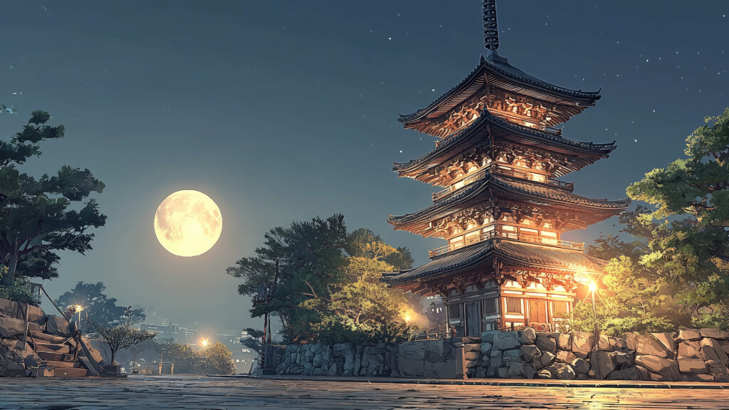 [Illustration 7: A Kyoto street, foreshadowing Naomi’s journey]