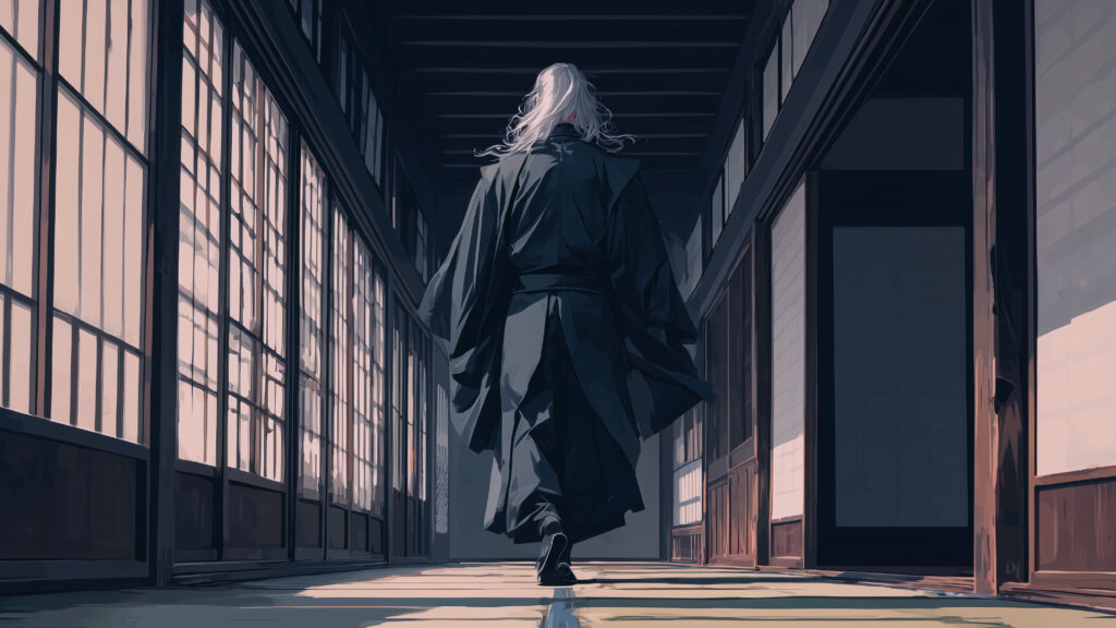 挿絵8
背を向けて去る高埜木魂
===