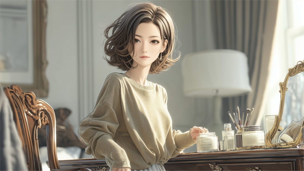 挿絵8
奈緒美、自宅でクリームの儀式
===