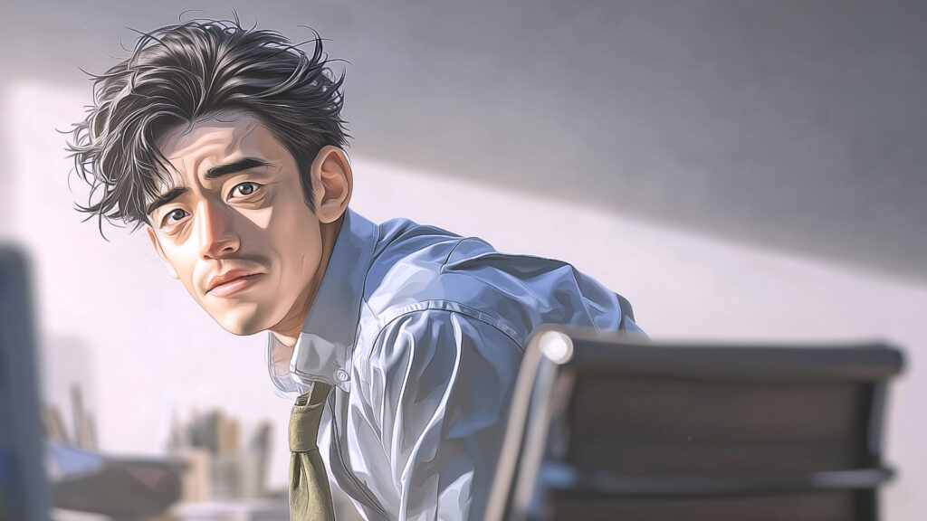 挿絵5
祐輔が何かに気づき席を立とうとしている
===