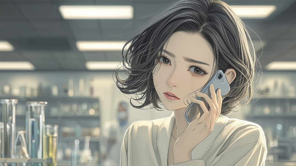 [Illustration 1: Naomi calls Takano Natsumi on the phone]