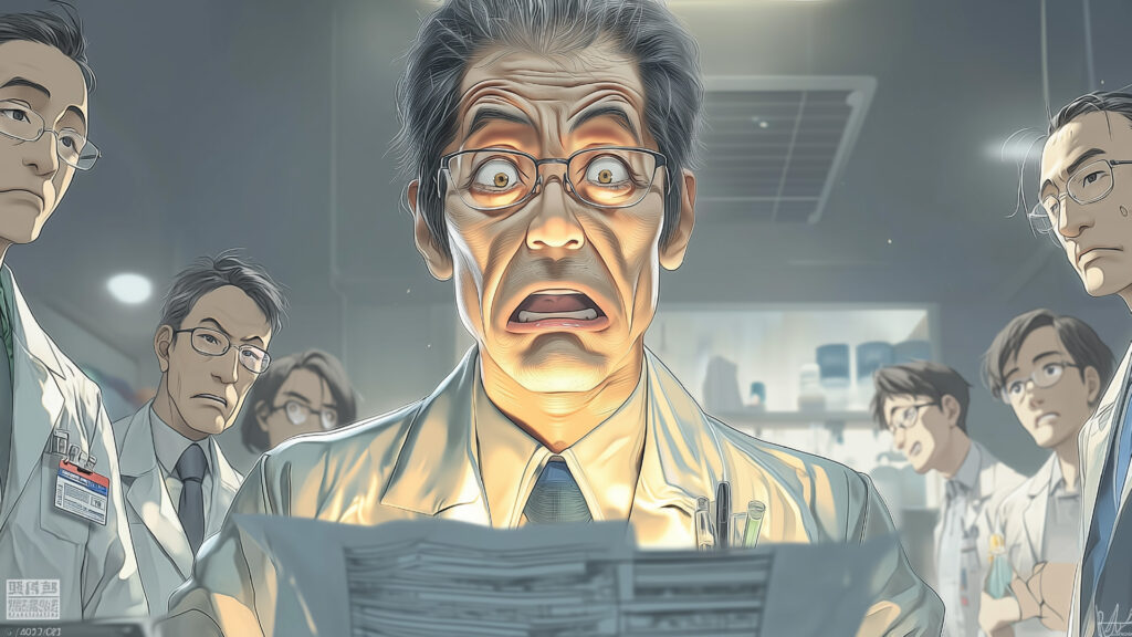 [Illustration 5: The readout shocks the lab]
