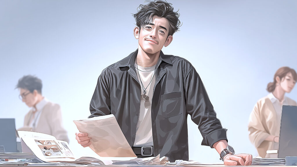 [Illustration 2: Yusuke formally joining the Brand Development team]